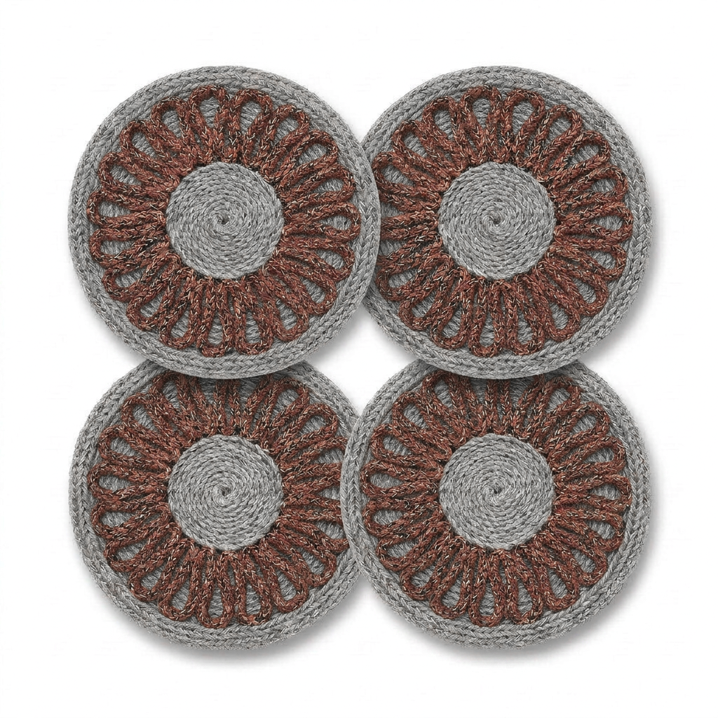 Kit Porta Copos Ondas C/4 - Bege Terroso - still - Instituto Tidelli